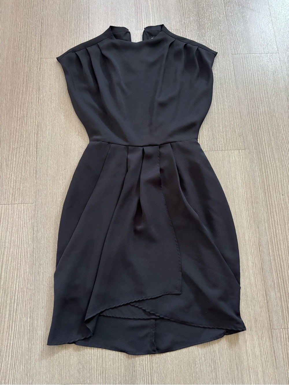 Express Black Asymmetrical Draped Cocktail Dress